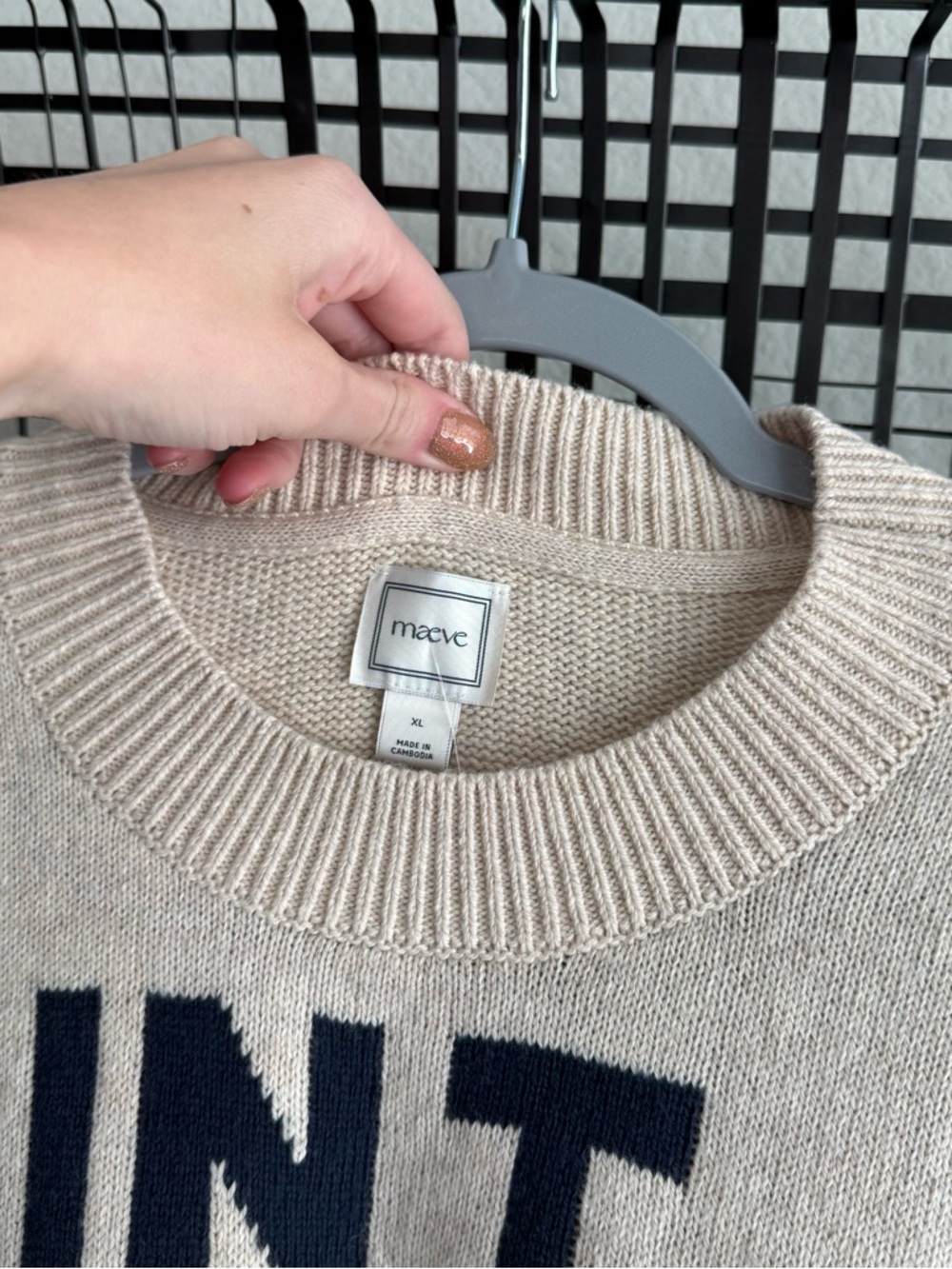 Anthropologie Maeve Oversized Graphic Crew-Neck Sweater - Picture 4 of 9